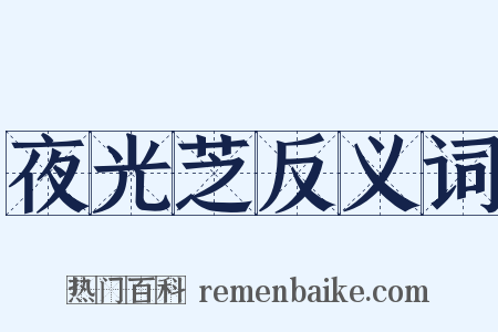 夜光芝反义词是什么意思的图片